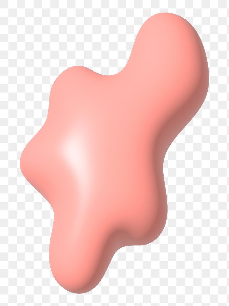 Pink 3D blob png, transparent background