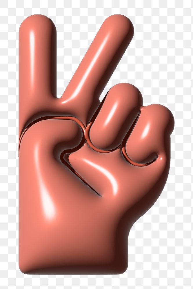 Peace hand gesture png, transparent background