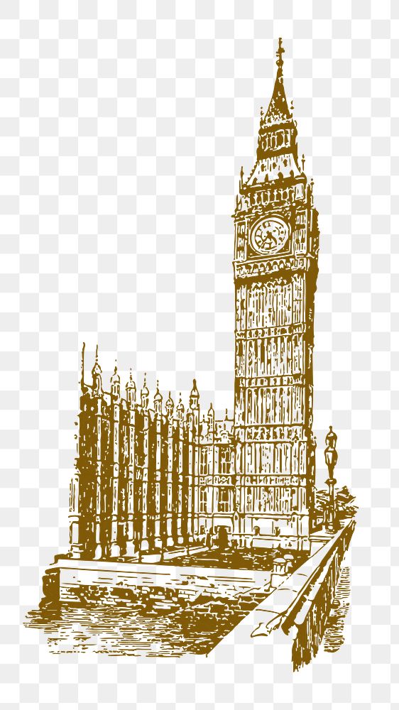 Big Ben png sticker, England travel transparent background