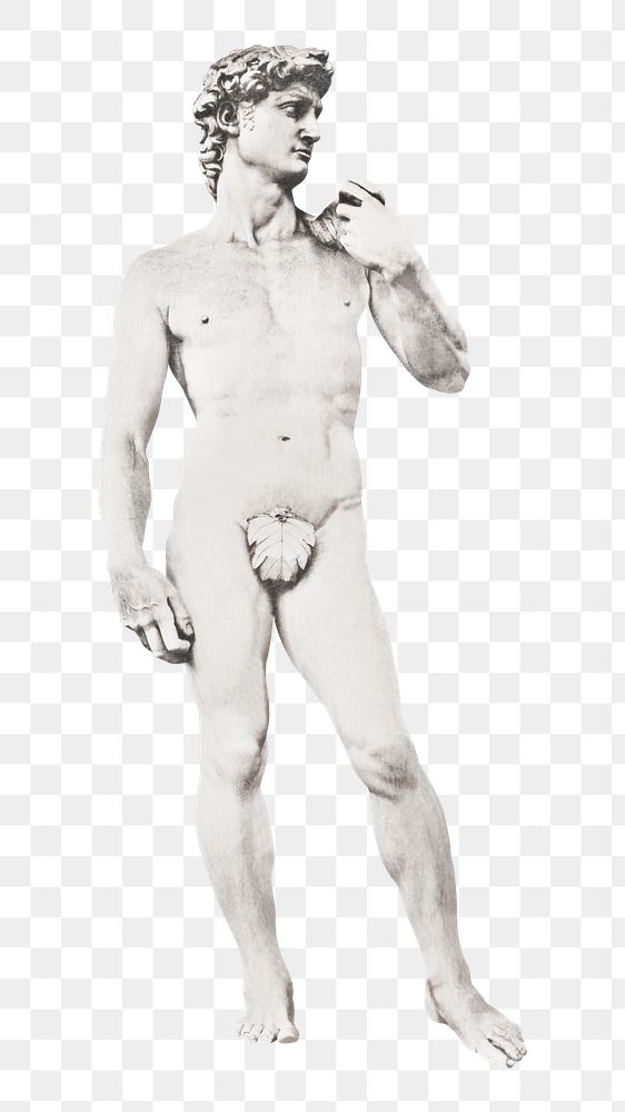 PNG Michelangelo's sculpture of David sticker sticker, transparent background