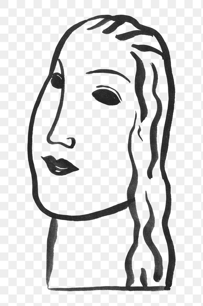 Woman png drawing  sticker, transparent background