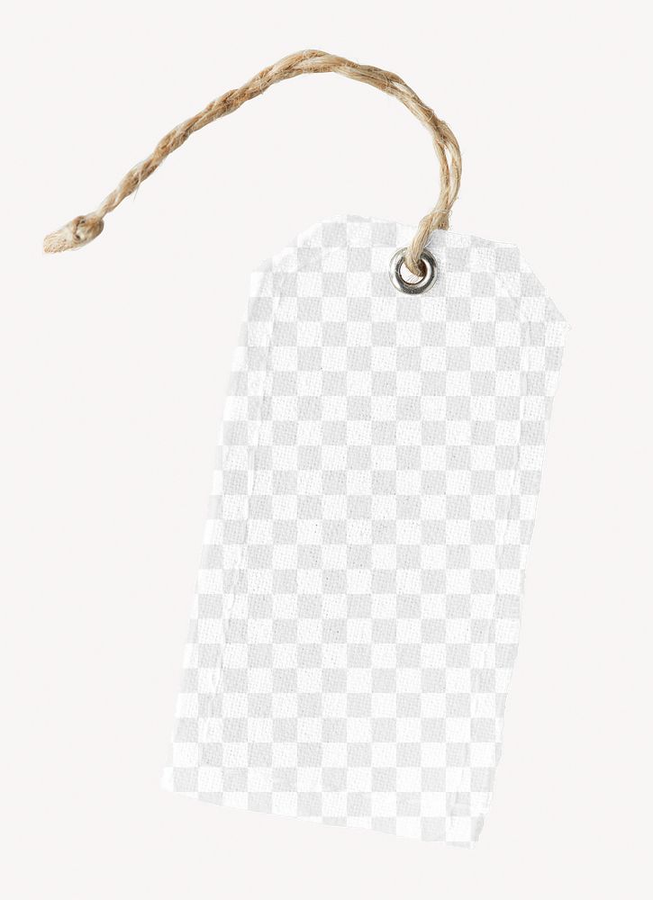 Clothing tag png mockup, transparent design