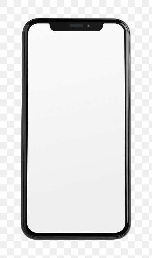 Smartphone png sticker, blank screen, transparent background