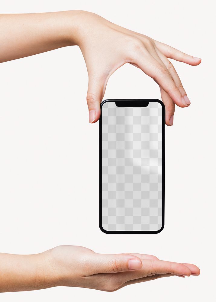 Phone screen png mockup, transparent design 