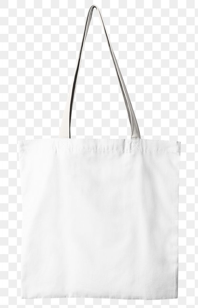 White tote bag png, minimal fashion sticker, transparent background