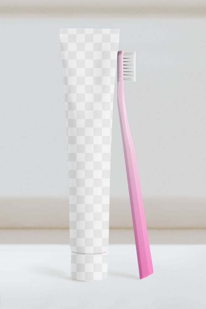 Toothpaste tube png mockup, transparent design