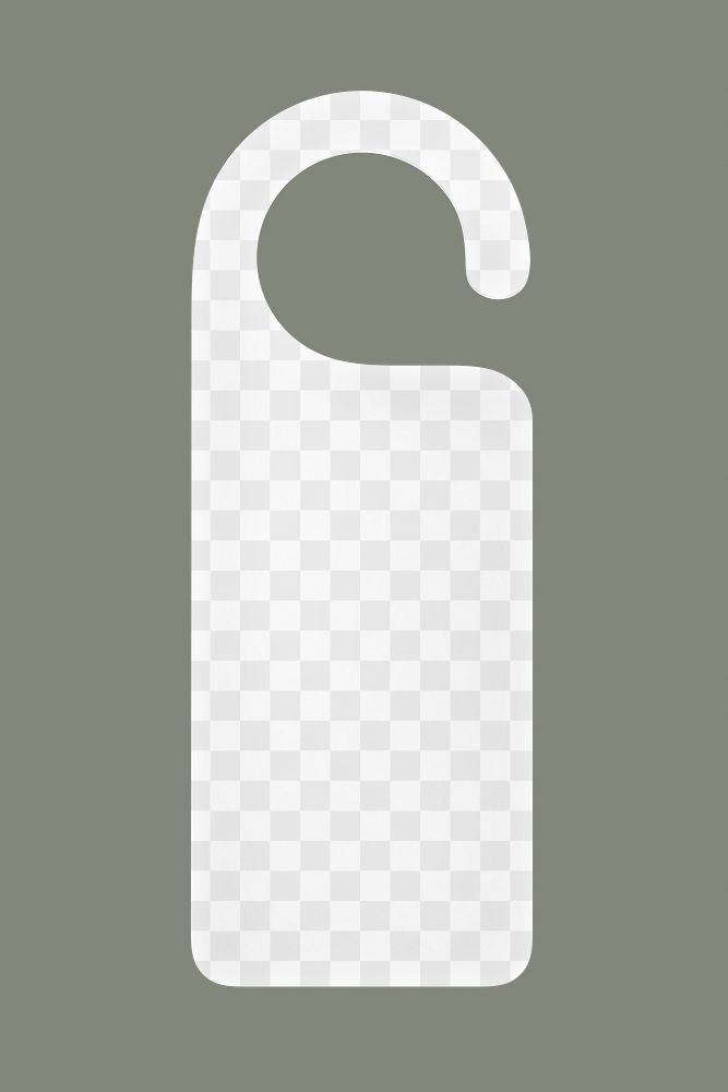 Door hanger png mockup, gray transparent design