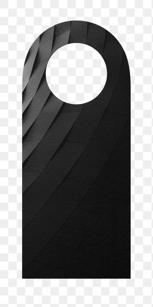 Door hanger png sticker, black design, transparent background