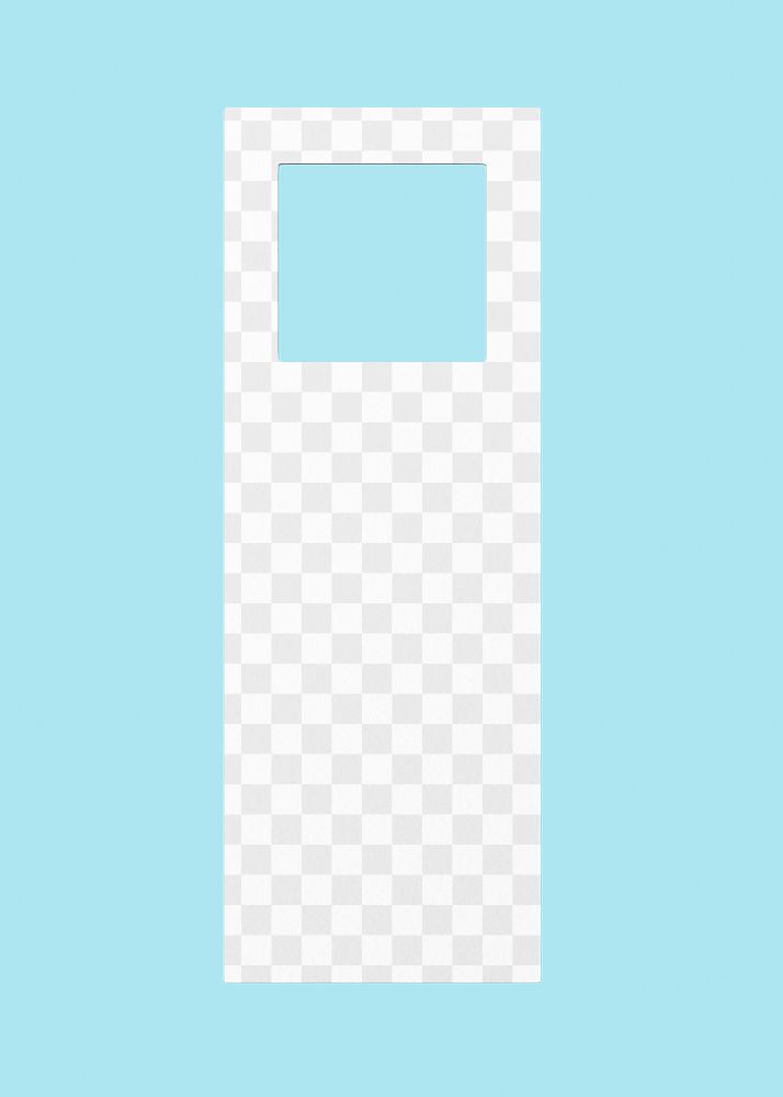 Door tag png mockup, blue transparent design