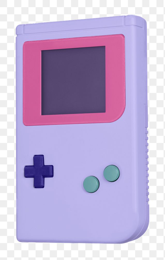 Png handheld game console sticker, transparent background