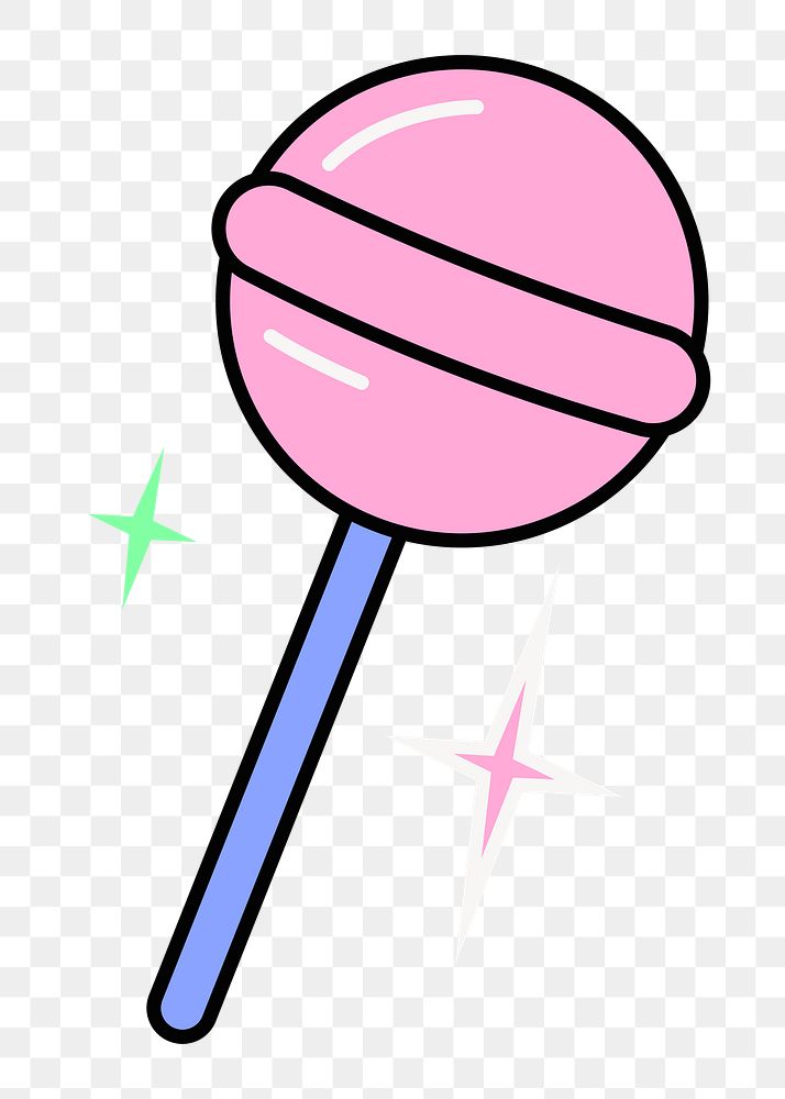 Png cute lollipop sticker, transparent background