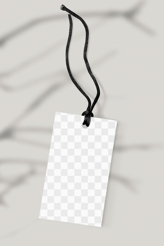 Clothing tag png mockup, transparent design