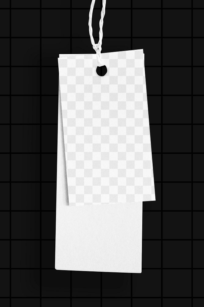 Clothing tag png transparent mockup