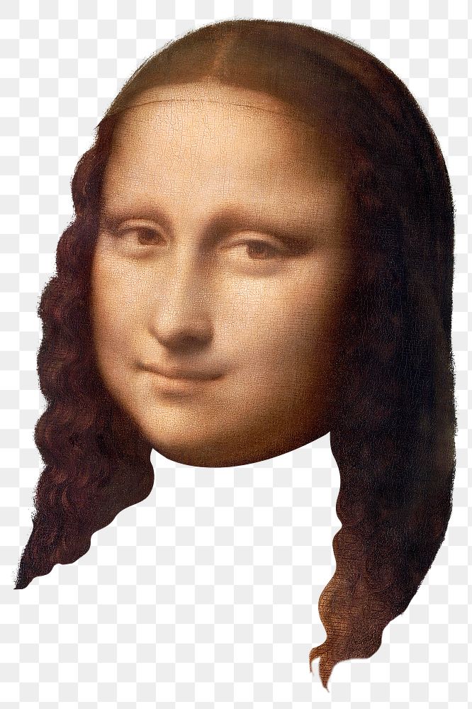 Mona Lisa png sticker, Leonardo da Vinci's famous painting on transparent background, remastered by rawpixel