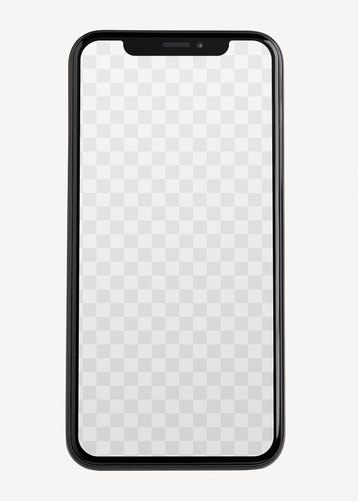 Phone screen png mockup, transparent design