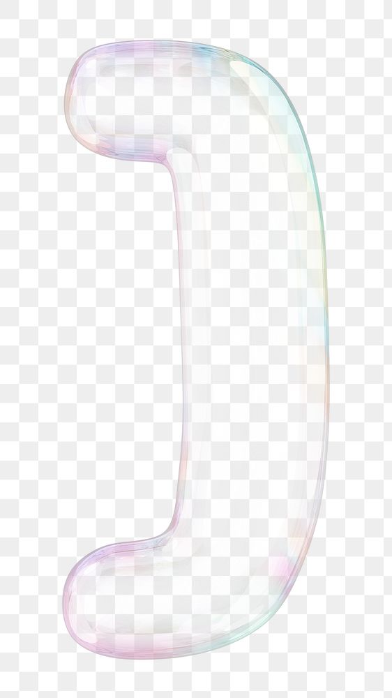 Square bracket symbol png sticker, 3D transparent holographic bubble