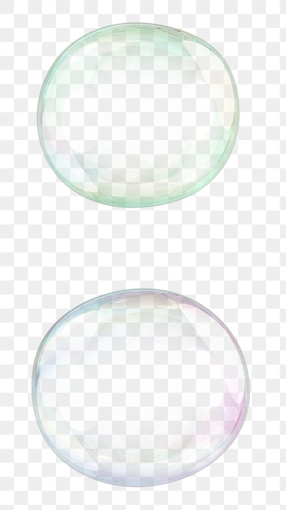 Colon symbol png sticker, 3D transparent holographic bubble