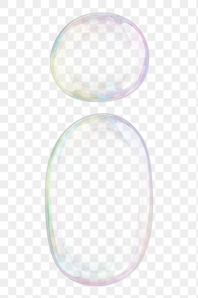 i png letter sticker, 3D transparent holographic bubble