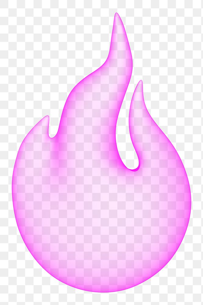 Pink flame png icon  sticker, transparent background
