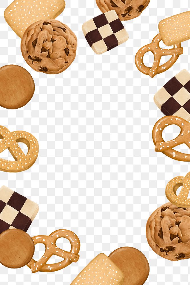 Biscuits aesthetic png frame, transparent background