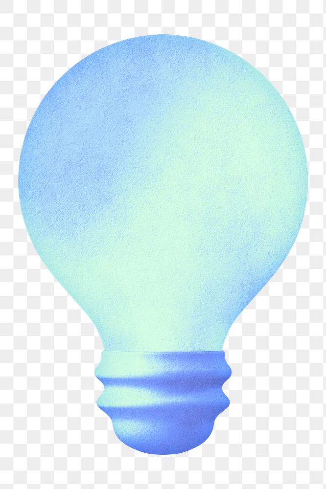 Blue light bulb png sticker, transparent background