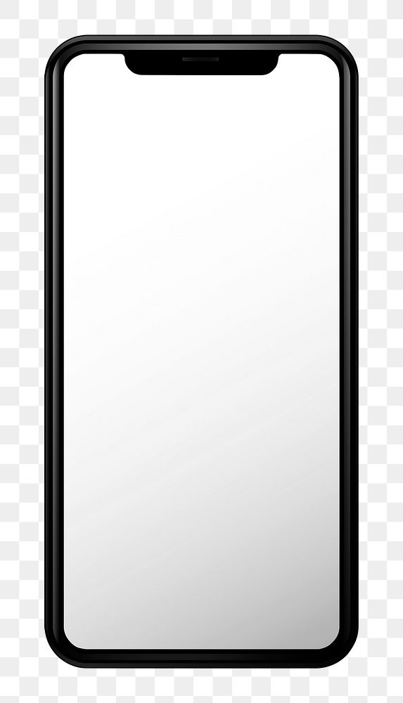 Png blank smartphone screen sticker, transparent background