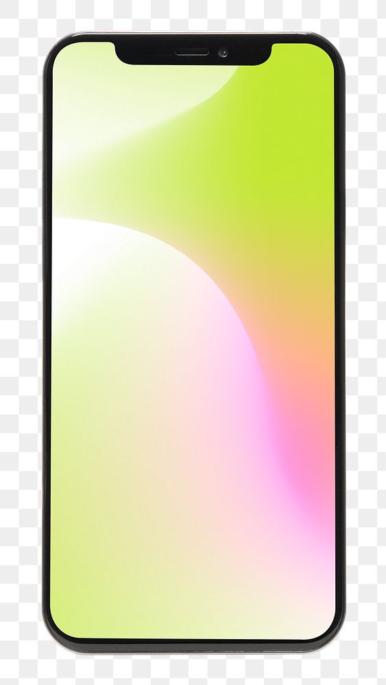 Mobile phone png gradient screen sticker, transparent background