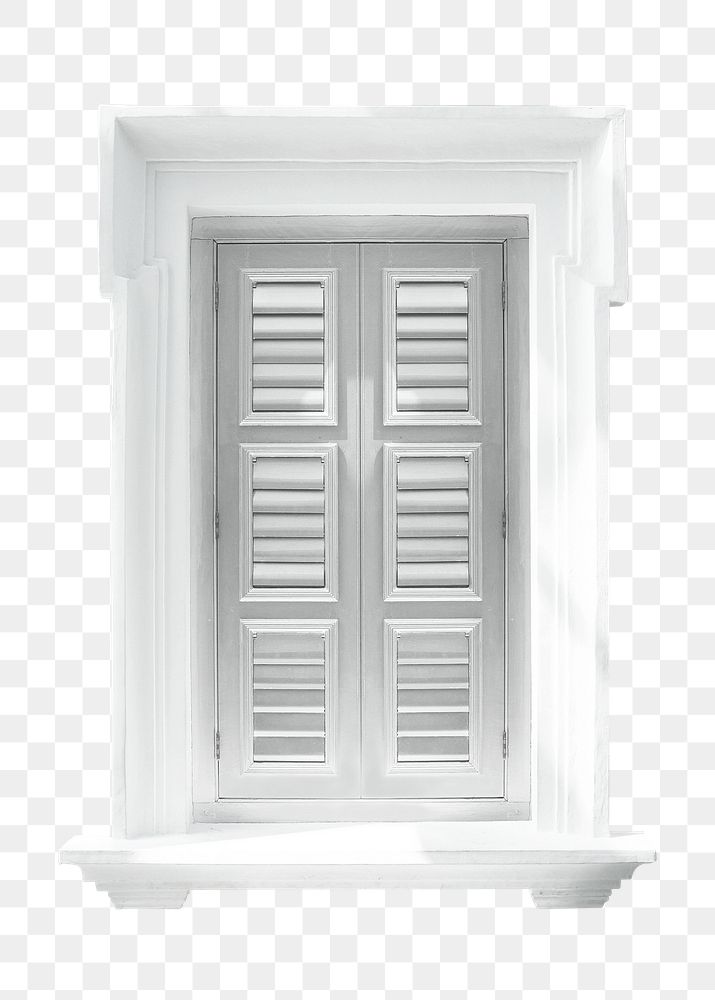 White wooden window png sticker, transparent background