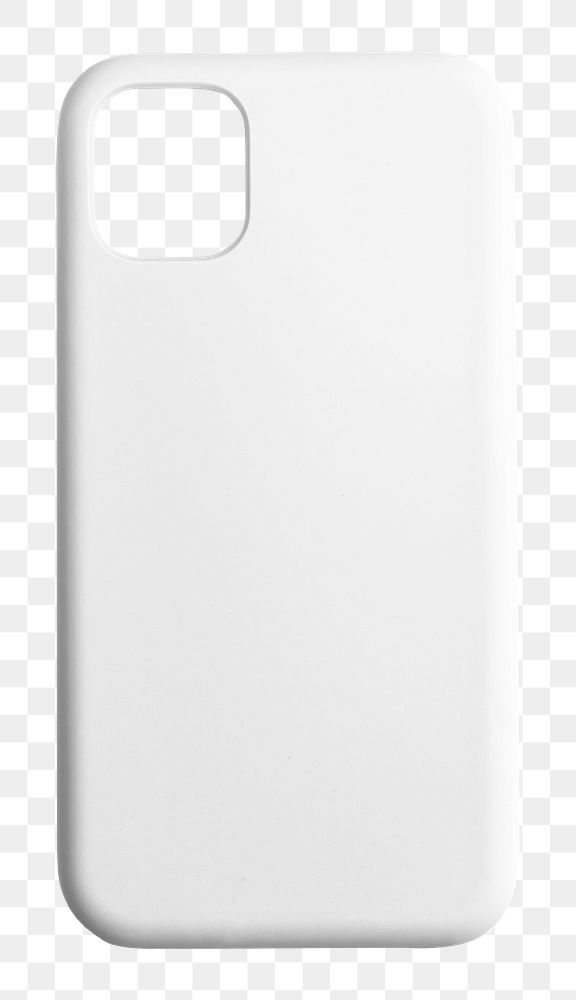 Png white phone case sticker, transparent background
