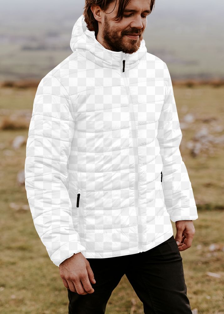 Puffer jacket png transparent mockup, Autumn fashion