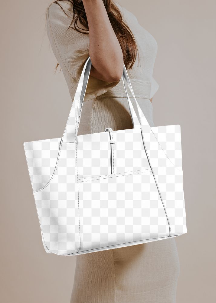 Leather bag png mockup, women's accessory, transparent design