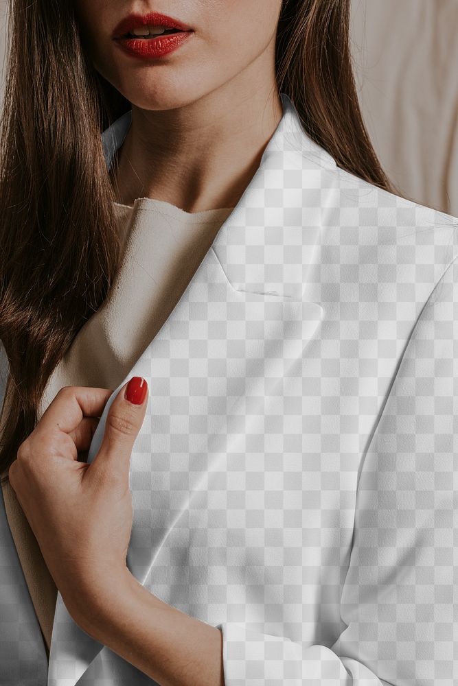 Women's blazer png transparent mockup, businesswoman apparel