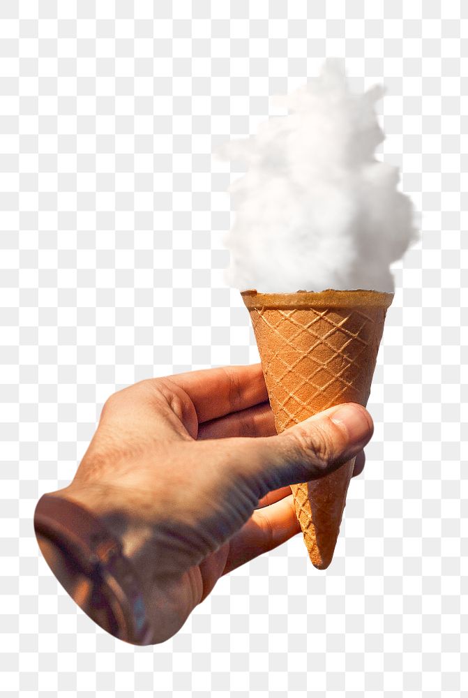 Ice-cream cloud png sticker, transparent background