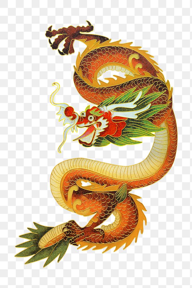 Chinese dragon png sticker, transparent background