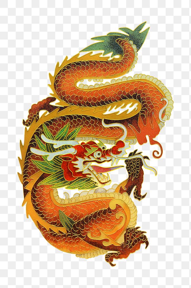 Chinese dragon png sticker, transparent background