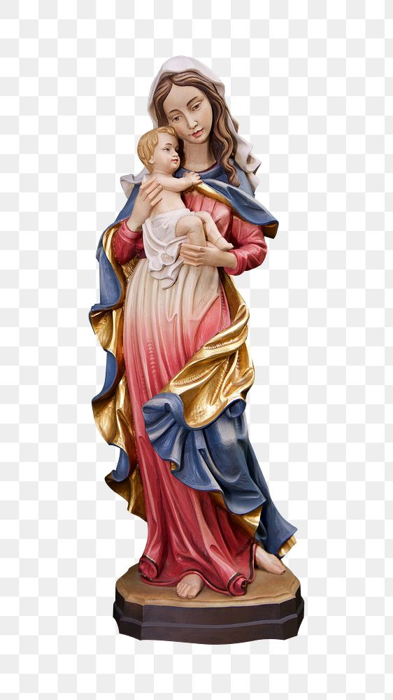 Madonna Mit Kind png sticker, religious statue, transparent background