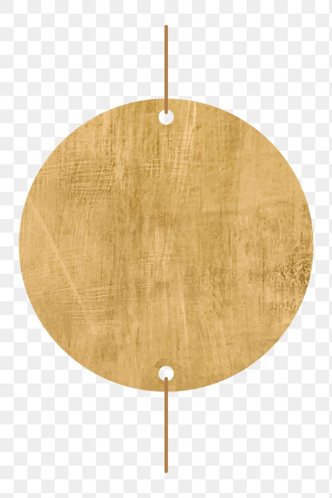 Gold badge png textured round shape sticker, transparent background