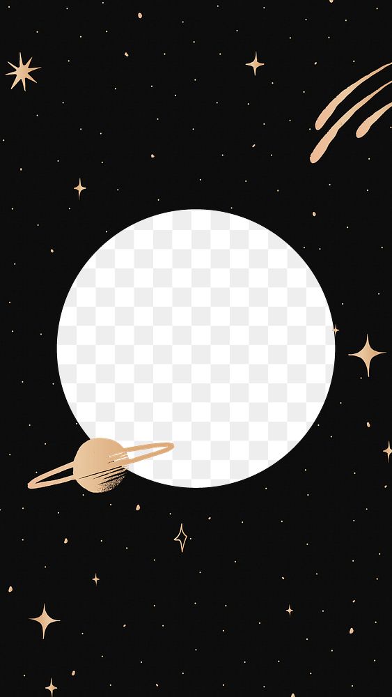 Astronomical doodle png frame sticker, circle, transparent design