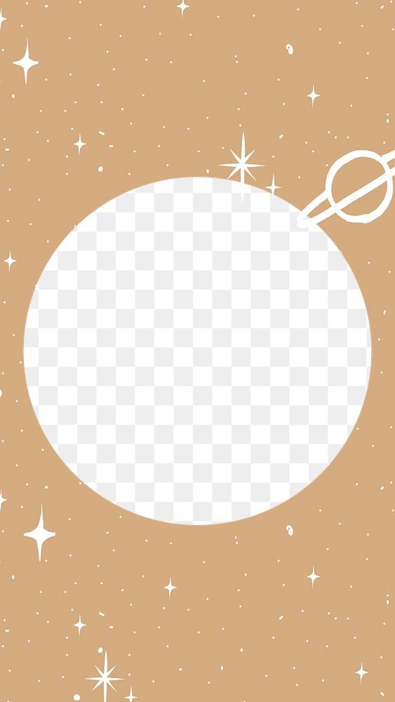 Space doodle png frame sticker, circle, transparent design