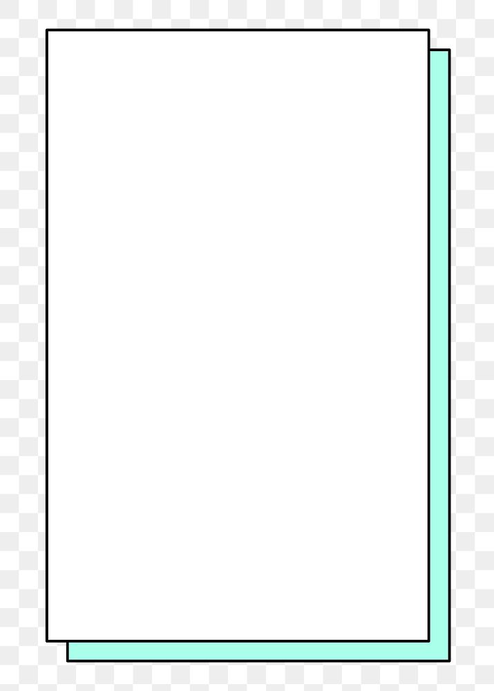 Shadowed rectangle frame png sticker, transparent background