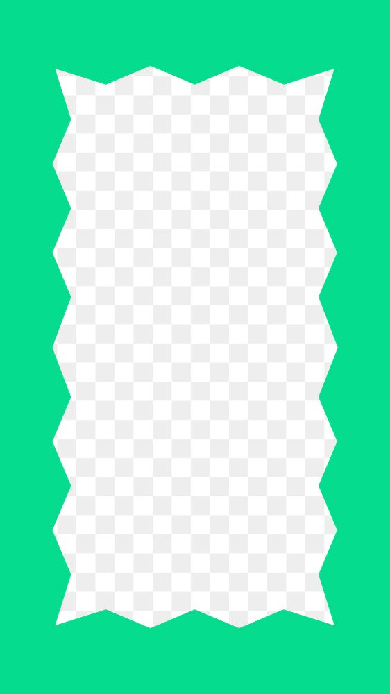 Zig-zag rectangle png transparent frame, green background