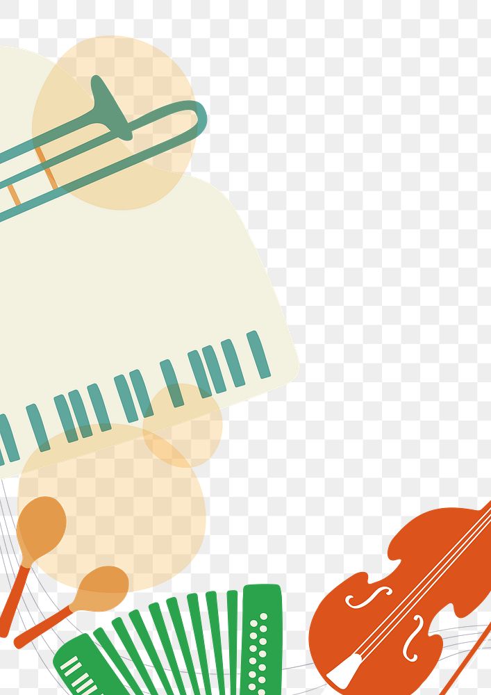 Music png  border  frame, transparent background