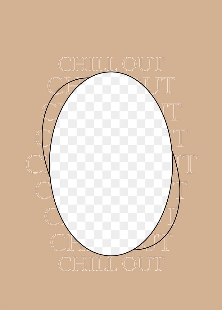 Aesthetic brown oval png frame, transparent background