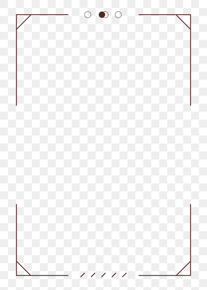 Minimal line png frame, transparent background