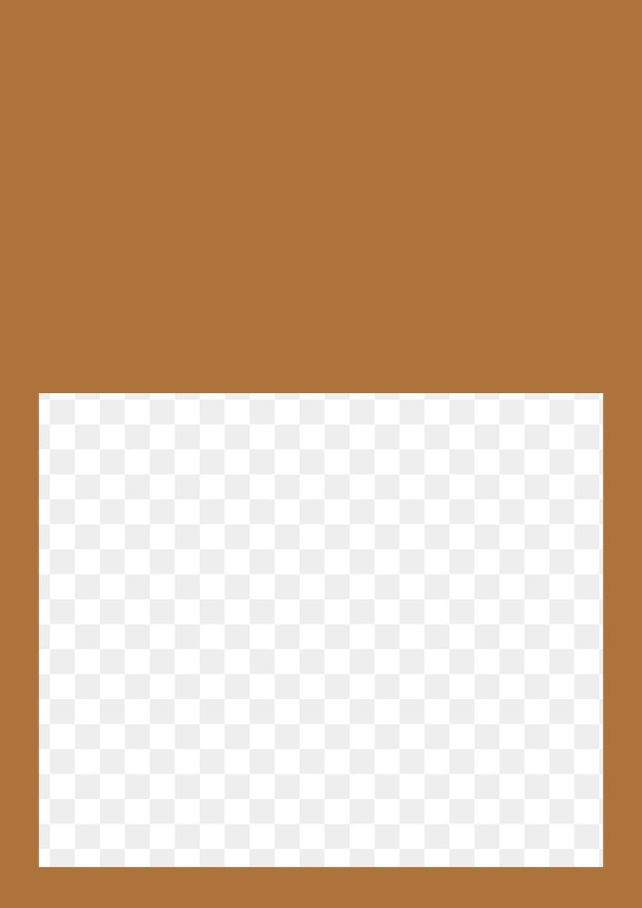 Brown frame png sticker, transparent background