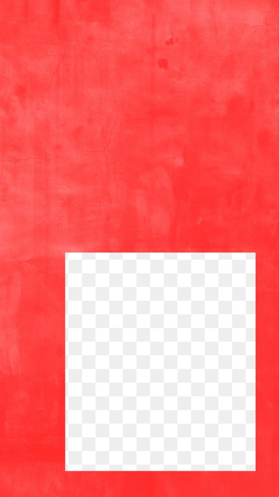 Grunge red frame png sticker, transparent background