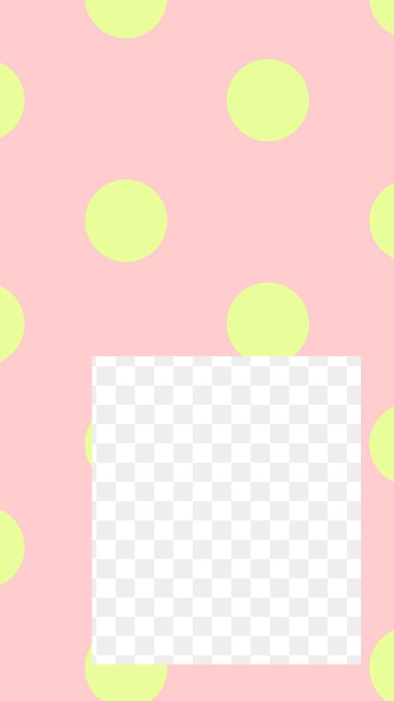 PNG pink polka dots frame, cute sticker, transparent background