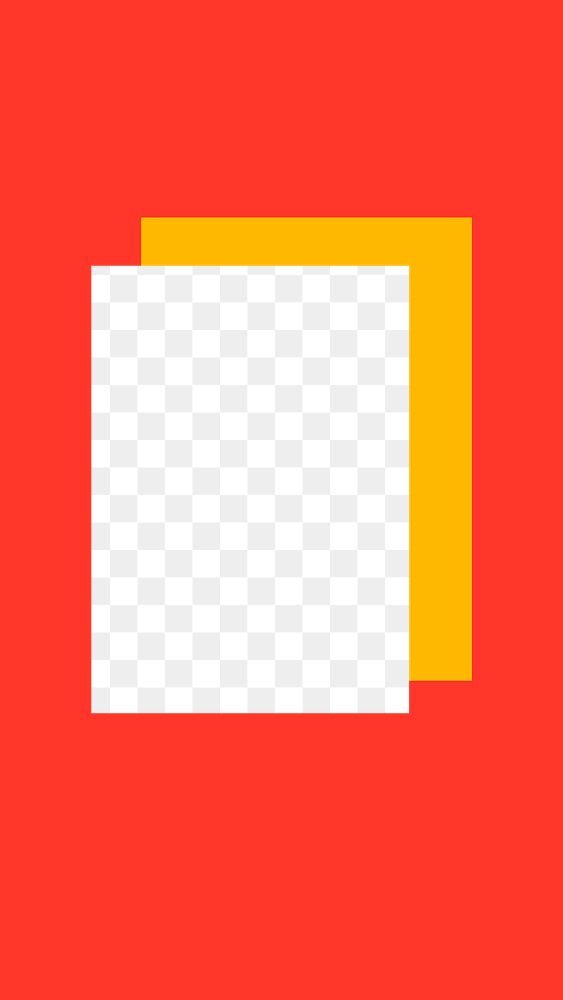 Red geometric png frame, transparent background