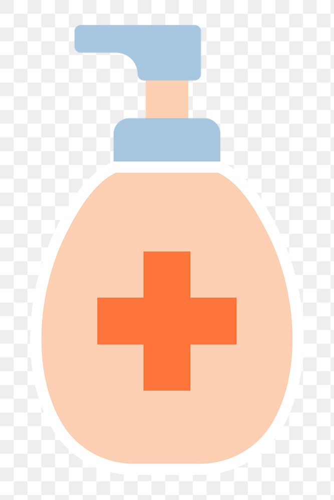 Hand sanitizer bottle png sticker, healthcare illustration, transparent background