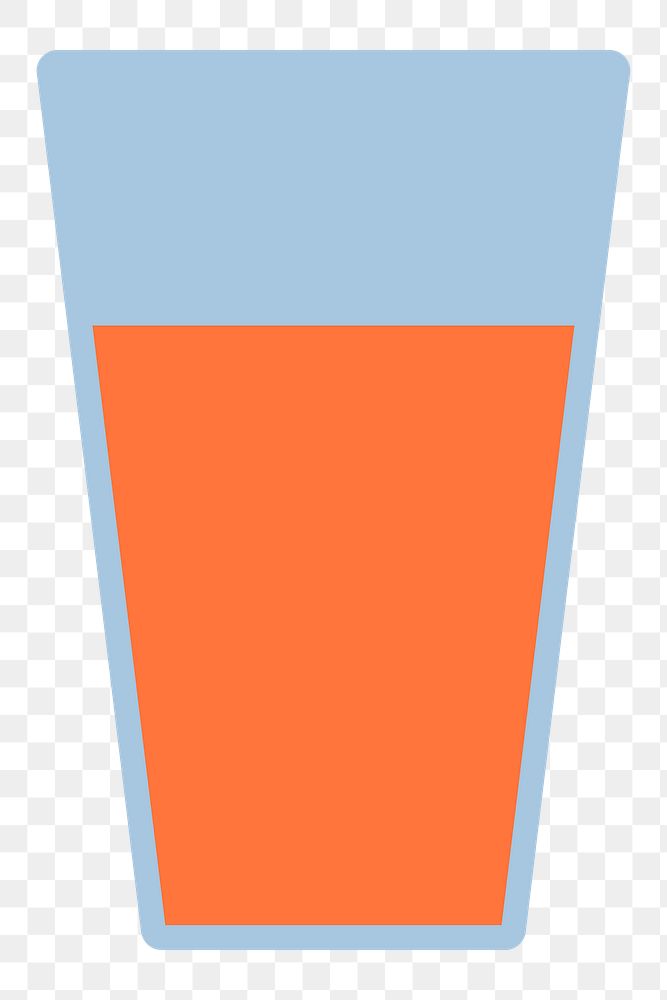 Orange juice glass png sticker, breakfast illustration, transparent background